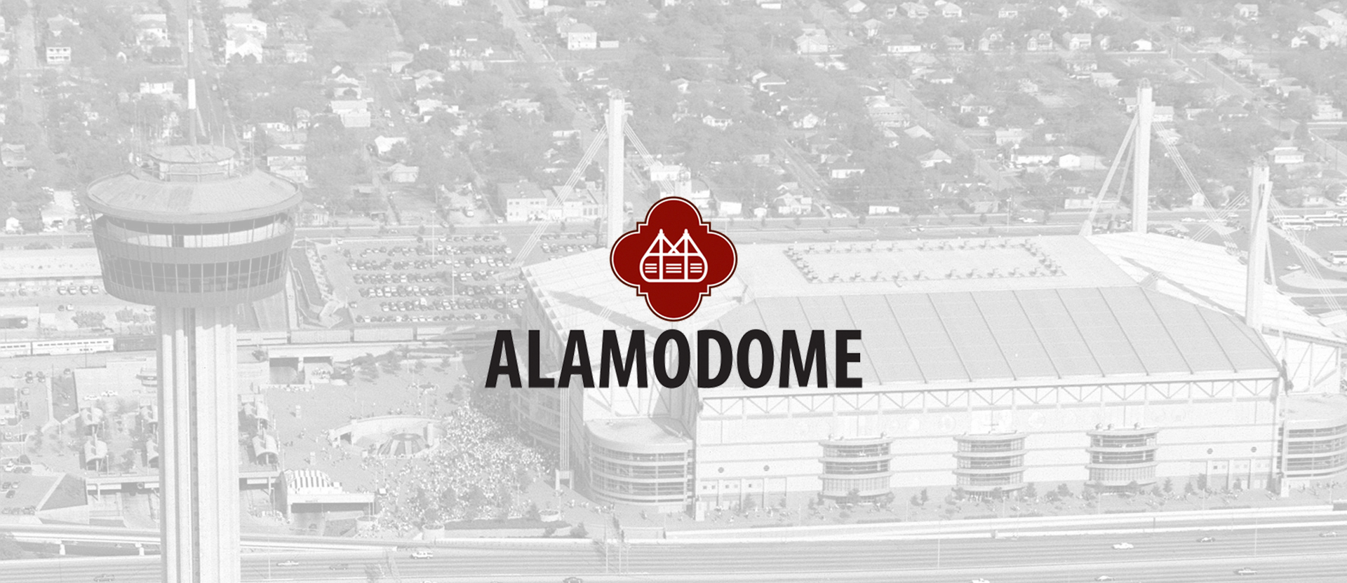 alamodome logo black/white background