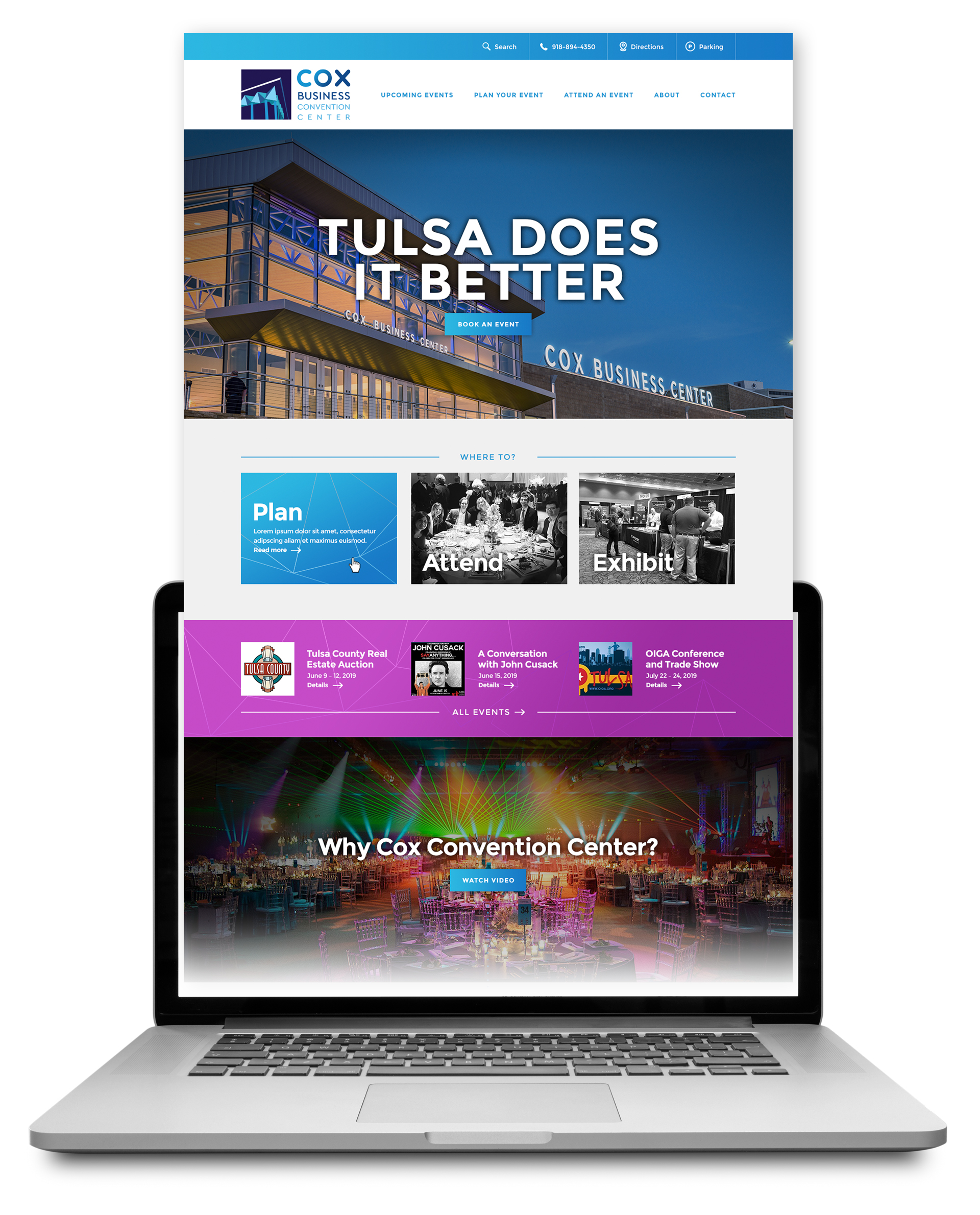 cox convention center website example