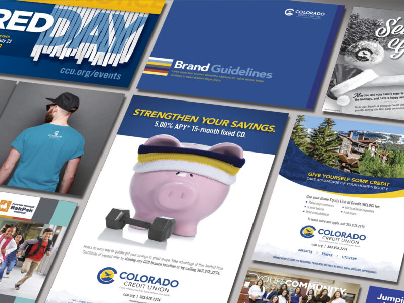 Colorado Credit Union marketing materials designed by AcrobatAnt.