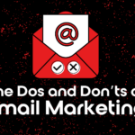 An illustration of an open email that reads "The Dos and Don'ts of Email Marketing"